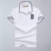 hommes burberry t-shirt polo new season tb logo white